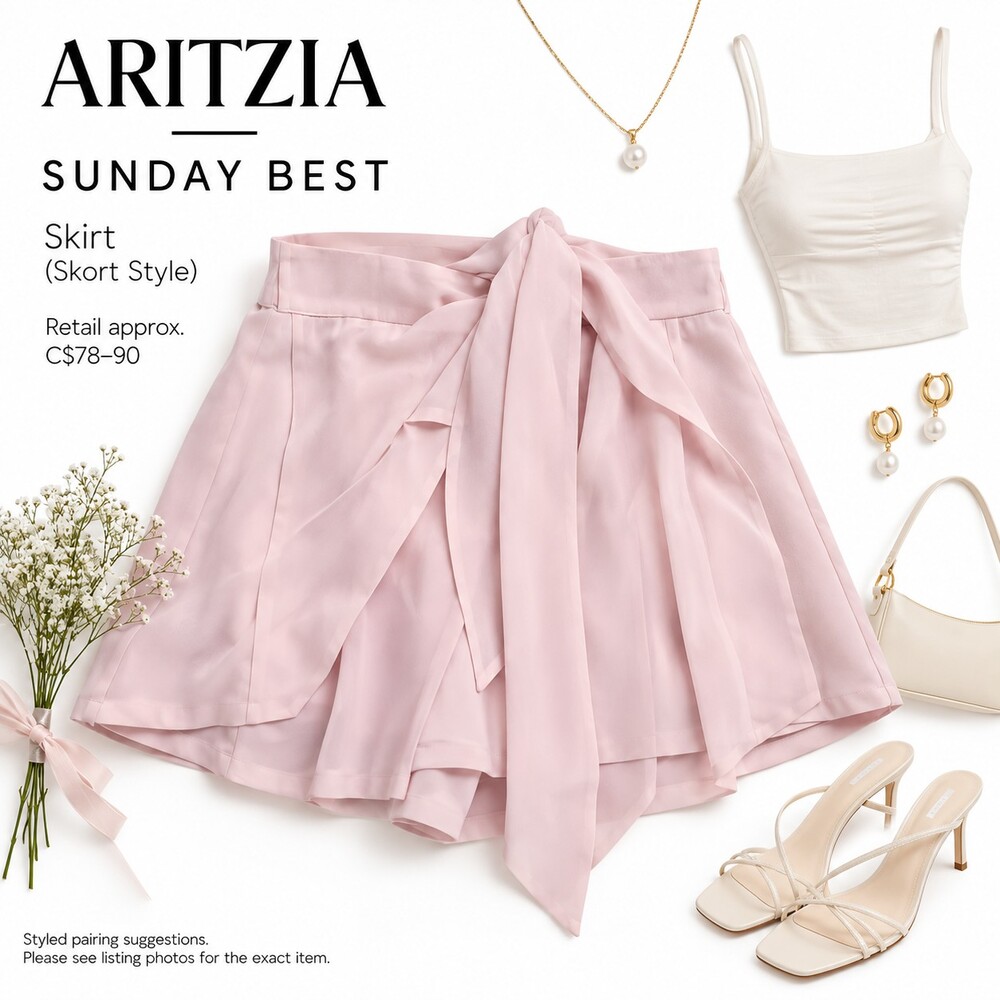 Sunday Best Pink Bkush Skort Y2k Tie-Front Size 2